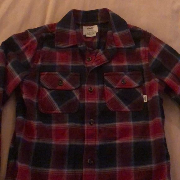 Boys Vans Navy and Red flannel - size Small - Picture 2 of 5